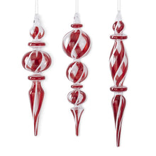  Red White & Clear Glass Swirl