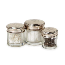  Decorative Glass Jars with Silver Lid 3 Sizes