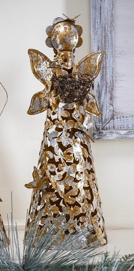 Gold and Silver Secret Garden Angel Ornament