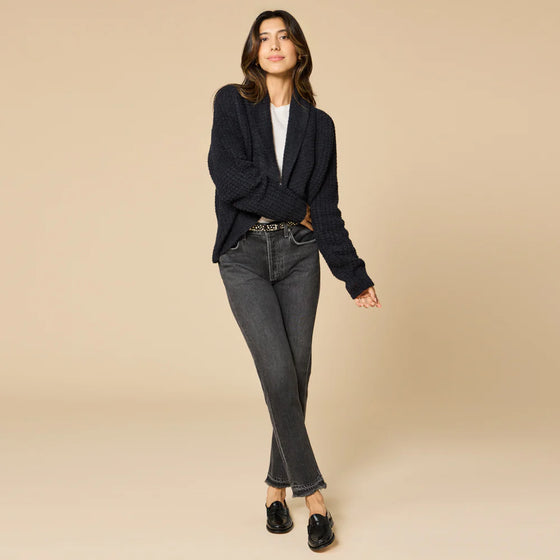 Waffle Marshmallow Cocoon Cardigan