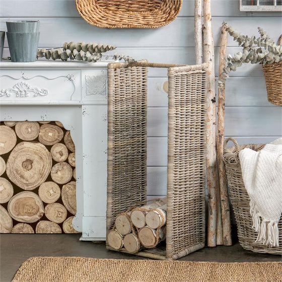 Rectangular Rattan Log Basket