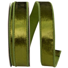  Olive Plush Velvet Wired Edge 1"