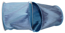  French Blue Wired Edge Dupioni  Ribbon 4"