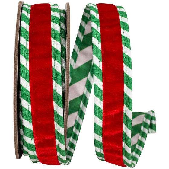 STRIPED TICKING PLUSH VELVET 5