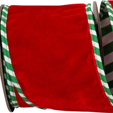  4"Stripe Ticking Red Velvet