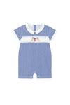 American Pups Collared Romper Red or Blue