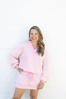  Pink and White Stripe Skirt