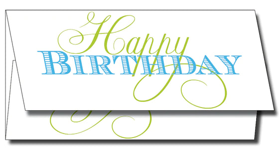 Happy Birthday Currency Enclosure - Blue