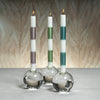 Round Crystal Glass Taper Holder