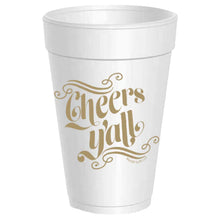  'Cheers Y'all' Styrofoam Cups in Red or Gold