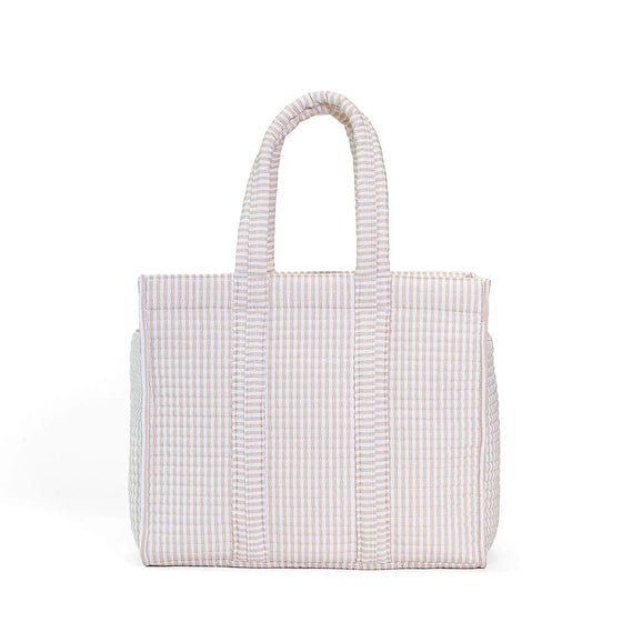Go Go Quilted Tote Chambray or Tan