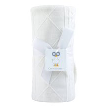  White Knit Baby Blanket