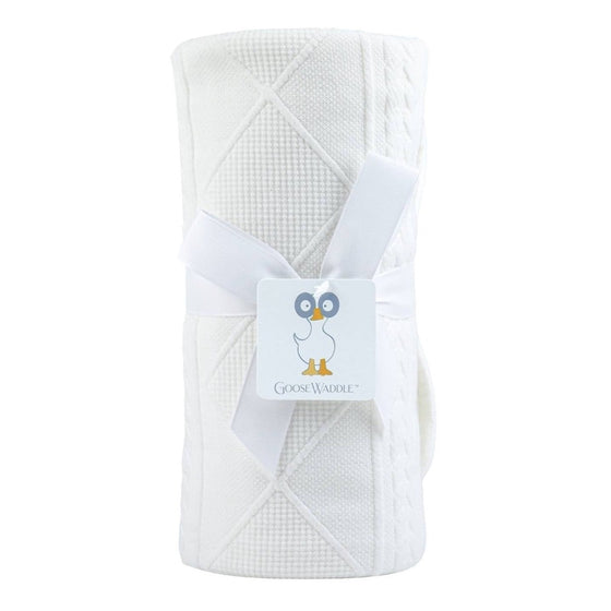 White Knit Baby Blanket