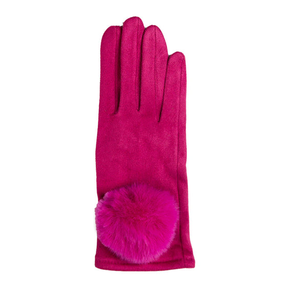 Mariah Gloves with Faux Fur Pompom