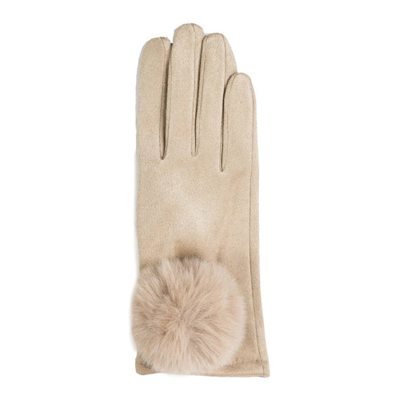 Mariah Gloves with Faux Fur Pompom