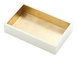  Lacquer Guest Napkin Holder Ivory and Gold