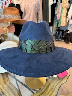 Navy Suede Hat #104