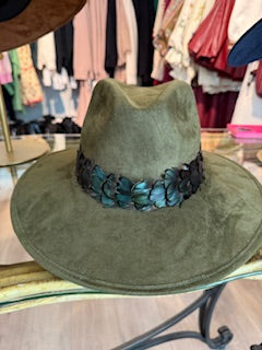 Olive Suede Hat #104