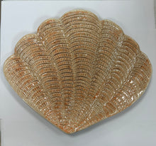  Handpainted 10" x 8" Coral Shell Dish
