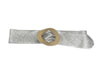 Metallic Suede Belt with Metal Buckle