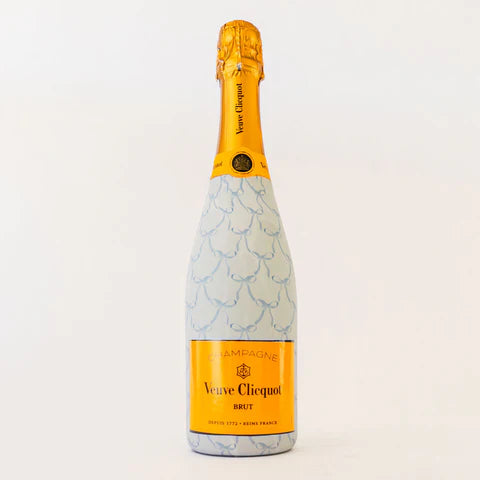 Champagne Bottle Wrap - Blue Bow