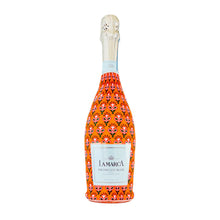  Champagne Bottle Wrap - Orange Block Print