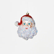  Glass Santa Face Ornament
