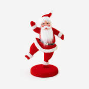  14.5 Red Flocked Dancing Santa