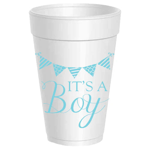 Its A Girl/Boy Styrofoam Cups 10/PK