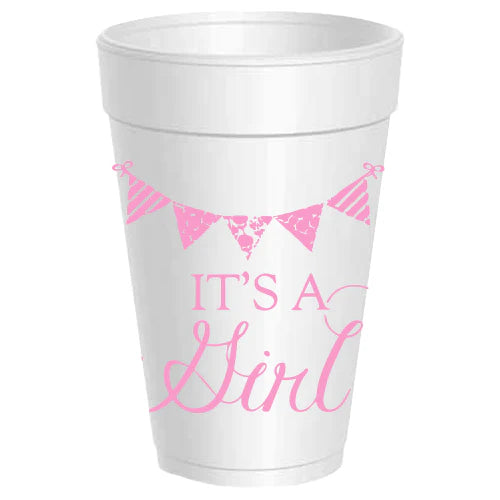Its A Girl/Boy Styrofoam Cups 10/PK