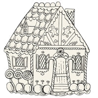  Die Cut Gingerbread House Coloring Placemat