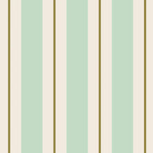  Seafoam and Gold Awning Stripe Cocktail Napkin