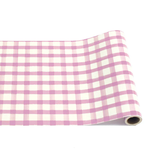 Lilac Painted Check Table Runner