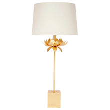  Mallory Gold Leaf Buffet Lamp w/ Linen Shade