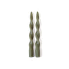 Set of 2 Twisted Unscented Taper Candles 12"H