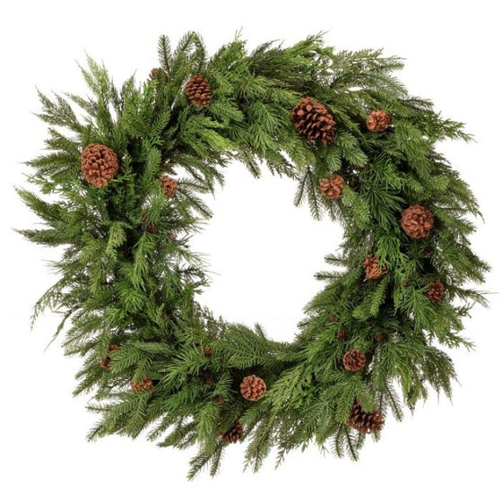 36" Natural Touch Mix Evergreen Wreath