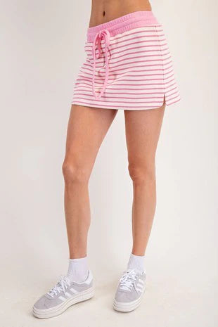 Pink and White Stripe Skirt