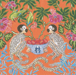Orange Monkey Boxed Cocktail Napkin