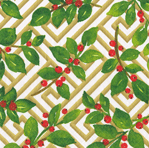  Holly and Fretwork Boxed Cocktail Napkins