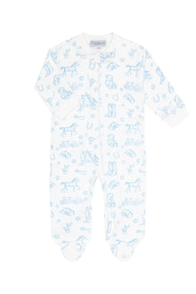 Blue Lone Star Toile Zipper Footie