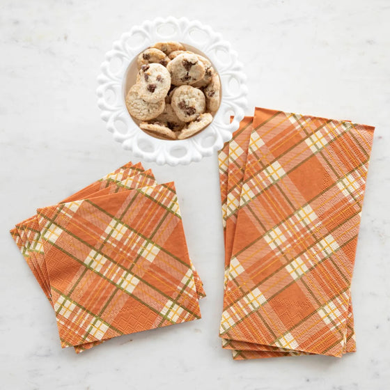 Orange Plaid Napkin