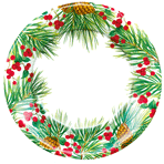  Evergreen and Berries Dessert Plates