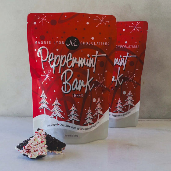 Peppermint Bark Trees 8oz in Zipper Bag