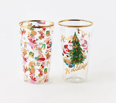 Santa Drinking Glasses Assorted Styles