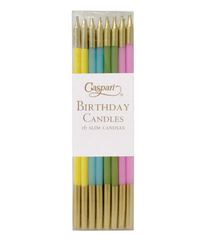  Pastel Mix Slim Birthday Candles