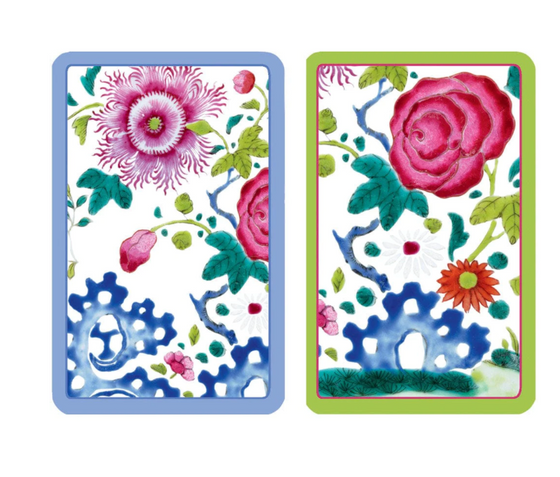 Floral Porcelain Large Type Bridge Playing Cards