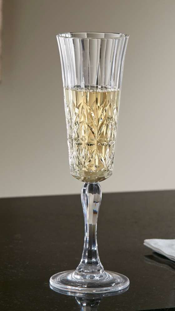 Royal Carved Acrylic Stemmed Champagne Glass