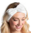 White Plush Bow Headband