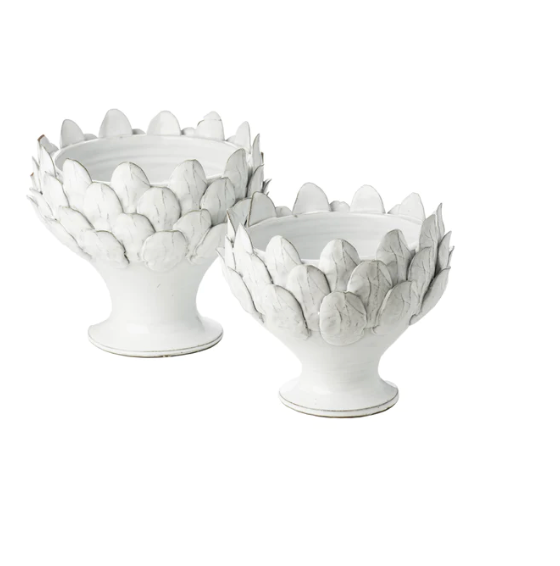 Large White Artichoke Footed Centerpiece