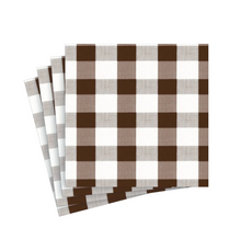  Chocolate Gingham Cocktail Napkin